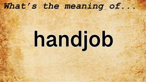 handjob meaning